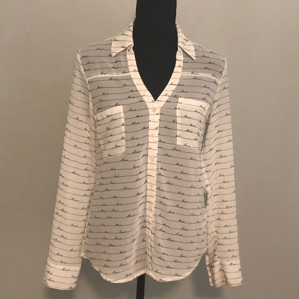 Sheer long sleeve button up